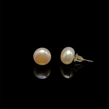 Handmade Pearl Freshwater Stud Earrings Plain Smooth Button Shape 9mm Pink Color Excellent Luster Timeless Pearl Gifting