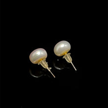 Handmade Pearl Freshwater Stud Earrings Plain Smooth Button Shape 9mm Pink Color Excellent Luster Timeless Pearl Gifting