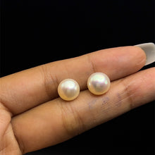 Freshwater Pearl Earring Soft Pink Color Button 9mm Plain Smooth Studs Excellent Luster Jewelry Gift for Her Love and Elegance
