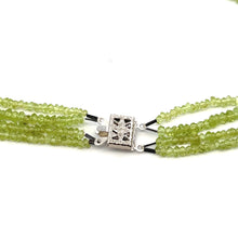 Natural Peridot Multi Layered Station Style Beads Necklace