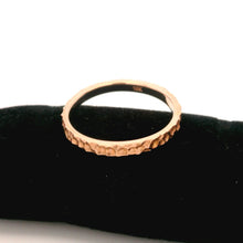 18K Rose Gold Hammered Wedding Band | Handmade Minimalist Stackable Ring | Elegant Bridal Jewelry