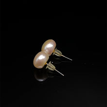 Freshwater Pearl Earring Cream Color Button Shape Stud 8-10mm Lustrous Quality Symbol of Love Care and Grace