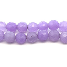 Natural Purple Jade Facet 8mm Ball Semiprecious Necklace