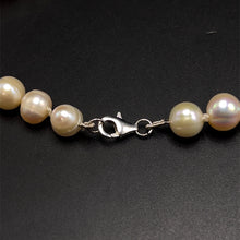 Natural Freshwater Pearl 9mm Cream Ringed Necklace 18.7inch Modern Pearl Jewelry for Confidence and Calm