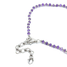 Symbolizing Royalty African Natural Amethyst 3mm with 925 Sterling Silver Station Necklace Faceted Rondelle Beaded Gemstone Silver Balls Charms