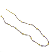 African Natural Amethyst 3mm with 925 Sterling Silver Station Necklace Faceted Rondelle Beaded Gemstone Charms February Birthstone