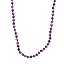 Rich Purple Natural African Amethyst 4mm with 925 Sterling Silver Station Necklace Faceted Rondelle Beaded Gemstone for Calm Energy