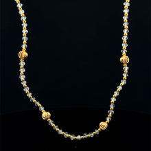 Natural Aquamarine 3mm with 925 Sterling Silver Station Necklace Faceted Rondelle Beaded Gemstone Gold Charms March Birthstone