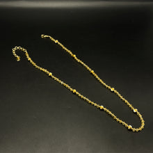 November Birthstone Natural Light Citrine 3mm with 925 Sterling Silver Station Necklace Faceted Rondelle Beaded Gemstone Gold Charms