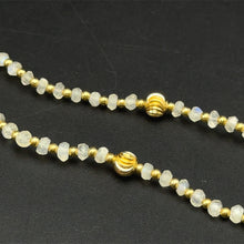 Natural Moonstone 4mm with 925 Sterling Silver Station Necklace Faceted Rondelle Beaded Gemstone Gold Charms June Birthstone