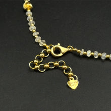 Natural Moonstone 4mm with 925 Sterling Silver Station Necklace Faceted Rondelle Beaded Gemstone Gold Charms June Birthstone