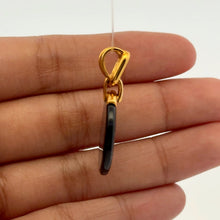 9K Yellow Gold Natural Diamond & Black Onyx Allah Arabic Calligraphy Pendant | Islamic Sacred Calligraphy Jewelry