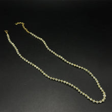 Natural Prehnite 4mm Faceted Rondelle Necklace with 925 Sterling Silver Station Beaded Gemstone Healing Energy