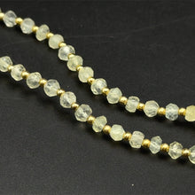 Natural Prehnite 4mm Faceted Rondelle Necklace with 925 Sterling Silver Station Beaded Gemstone Healing Energy