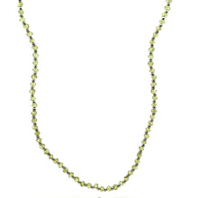 Natural Peridot 3mm with 925 Sterling Silver Station Necklace Faceted Rondelle Beaded Gemstone Silver Balls Jewelry for Energy Renewal