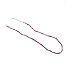 Classic Natural Ruby 4.5mm with 925 Sterling Silver Station Necklace Faceted Rondelle Beaded Gemstone Vitality Gem