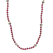 Timeless 925 Sterling Silver Station Necklace with Natural Ruby 4mm Faceted Rondelle Beaded Gemstone Silver Charms July Birthstone