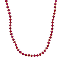 Authentic 925 Sterling Silver Station Necklace with Natural Ruby 4mm Faceted Rondelle Beaded Gemstone Love Energy
