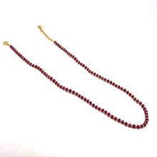 Authentic 925 Sterling Silver Station Necklace with Natural Ruby 4mm Faceted Rondelle Beaded Gemstone Love Energy