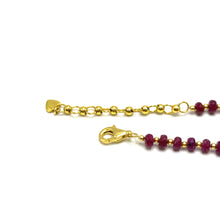 Luxury 925 Sterling Silver Station Necklace with Natural Ruby 4.5mm Faceted Rondelle Beaded Gemstone Power Gem