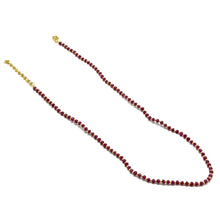 Genuine 925 Sterling Silver Station Necklace with Natural Ruby 3.5mm Faceted Rondelle Beaded Gemstone Strength Symbol