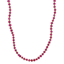 Minimalist Natural Ruby 4mm with 925 Sterling Silver Station Necklace Faceted Rondelle Beaded Gemstone Heart Vitality