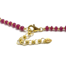 Minimalist Natural Ruby 4mm with 925 Sterling Silver Station Necklace Faceted Rondelle Beaded Gemstone Heart Vitality