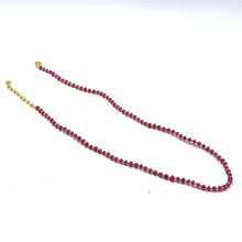 Minimalist Natural Ruby 4mm with 925 Sterling Silver Station Necklace Faceted Rondelle Beaded Gemstone Heart Vitality