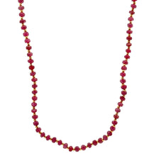 July Birthstone Natural Ruby 4mm with 925 Sterling Silver Station Necklace Faceted Rondelle Beaded Gemstone Root Chakra
