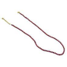 July Birthstone Natural Ruby 4mm with 925 Sterling Silver Station Necklace Faceted Rondelle Beaded Gemstone Root Chakra