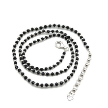 Balance Energy Natural Spinel 3mm with 925 Sterling Silver Station Necklace Faceted Rondelle Beaded Gemstone Silver Ball