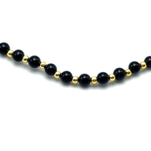 Natural Black Spinel | 925 Sterling Silver | Plain Smooth Ball Beaded Necklace | 4mm | VVS1 Clarity | 18 Inch Gemstone Jewelry