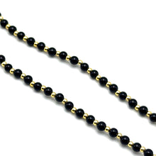 Natural Black Spinel | 925 Sterling Silver | Plain Smooth Ball Beaded Necklace | 4mm | VVS1 Clarity | 18 Inch Gemstone Jewelry