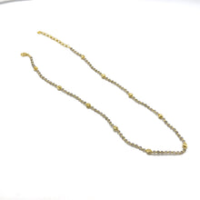 Exclusive 925 Sterling Silver Station Necklace with Natural Smoky Quartz 4mm Faceted Rondelle Beaded Gemstone Gold Charms Grounding Energy