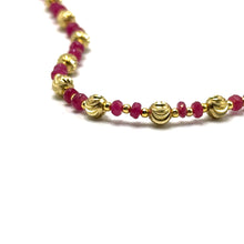 Station Necklace with 925 Sterling Silver Natural Ruby 4mm Faceted Rondelle Beaded Gemstone July Birthstone