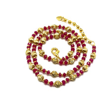 Station Necklace with 925 Sterling Silver Natural Ruby 4mm Faceted Rondelle Beaded Gemstone July Birthstone