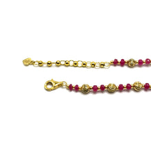 Station Necklace with 925 Sterling Silver Natural Ruby 4mm Faceted Rondelle Beaded Gemstone July Birthstone