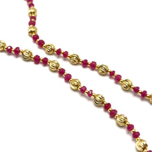 Station Necklace with 925 Sterling Silver Natural Ruby 4mm Faceted Rondelle Beaded Gemstone July Birthstone