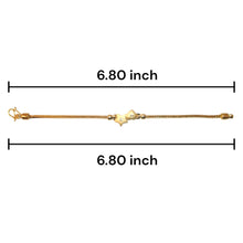 Yellow Gold Micron Plated Snake Chain Bracelet – Heart & Star Charms with CZ Sparkle