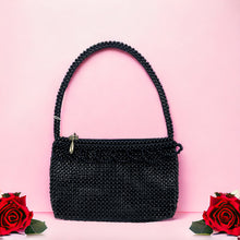 Handmade Purse Luxury Black Pearls Beads Shoulder Strap Bag