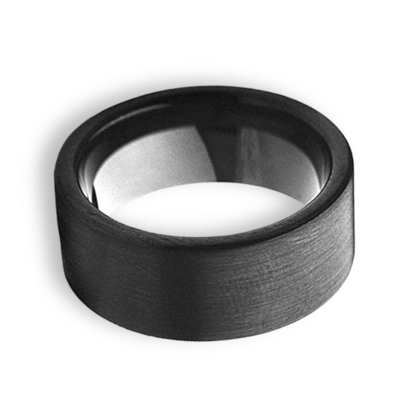 Tungsten Ring Flat Black Brushed Finished Classic Band