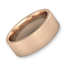 Tungsten Ring Flat Satin Finish Brushed Rose Gold Plated Band