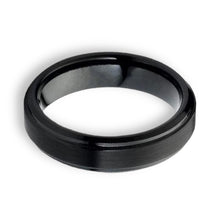 Tungsten Ring 2mm Center Raised Black Brushed Matte Finish Band