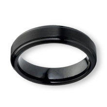Tungsten Ring 2mm Center Raised Black Brushed Matte Finish Band