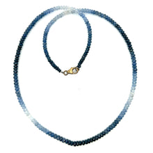 Natural Handmade Necklace Shaded Blue Sapphire Gemstone Beaded Ombre Jewelry