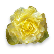 Handmade Brooch Boutonniere Unique Fish Scales Yellow Rose