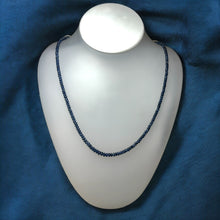 Natural Blue Sapphire Plain Rondelle Beads Gemstone Necklace