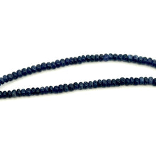 Natural Blue Sapphire Plain Rondelle Beads Gemstone Necklace