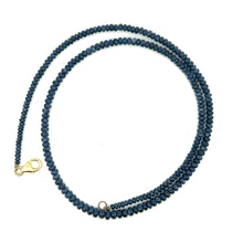 Natural Blue Sapphire Plain Rondelle Beads Gemstone Necklace