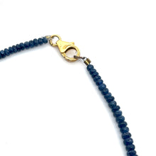 Natural Blue Sapphire Plain Rondelle Beads Gemstone Necklace